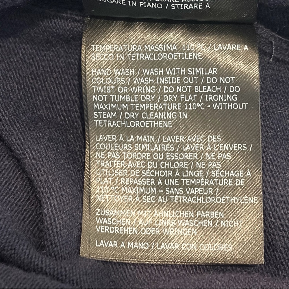 Boggi Milano 1/4 Zip Sweater Mens XL Navy Blue Cashmere Blend Mock Neck Luxury - Picture 9 of 9